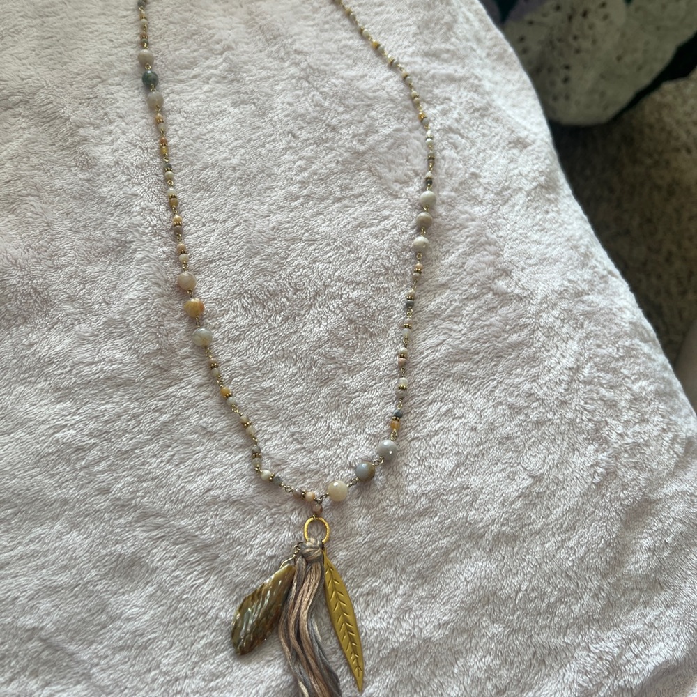 Chan Luu Gold and Silver Leaf Charm Necklace